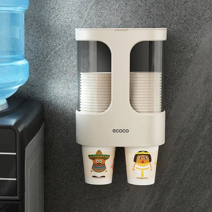  Designed to fit beside water coolers or refrigerators, this dispenser keeps cups organized and easy to grab. Its neutral color ensures it blends with most appliances.
