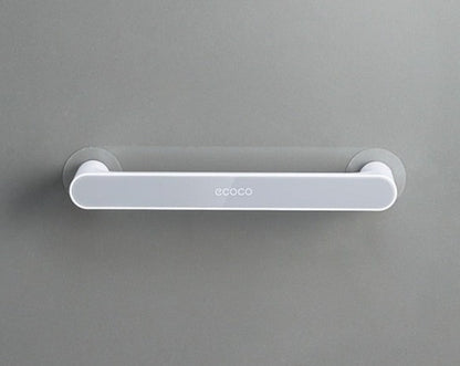 Black Ecoco wall-mounted grab bar with a sleek design, offering additional support and functionality in bathrooms.