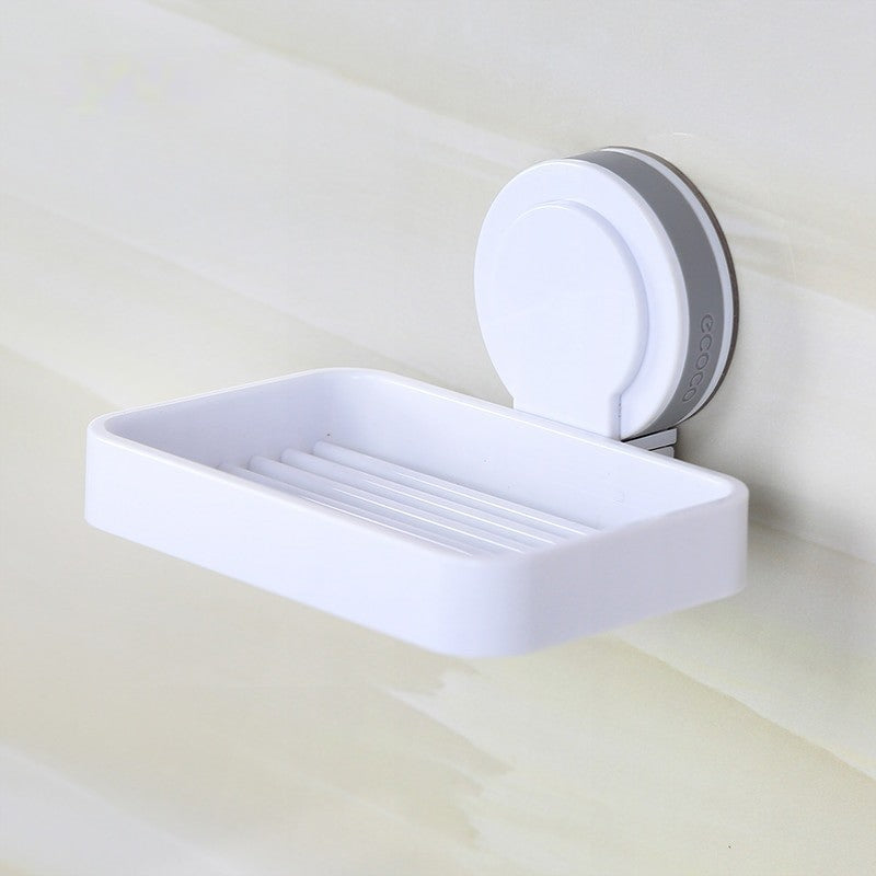 Elegant white Ecoco soap tray with a compact design, ideal for maintaining a clean and hygienic bathroom space.

