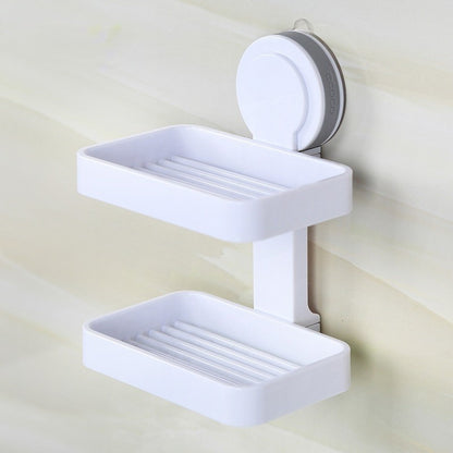 Compact Ecoco soap storage rack featuring a double-tier design, perfect for keeping soap bars dry and organized in the bathroom.
