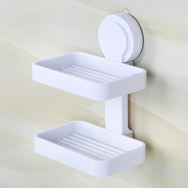 Modern Ecoco wall-mounted soap caddy with a stylish white finish, ideal for storing soap and other small bathroom essentials.
