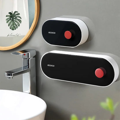 Automatic toothpaste dispenser with built-in toothbrush storage. Wall-mounted, dustproof, and easy to install for a clean and organized bathroom.

