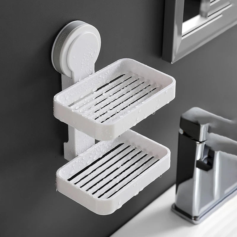 Waterproof Ecoco soap rack with a dual-layer design, ensuring easy drainage and preventing soap from getting soggy.
