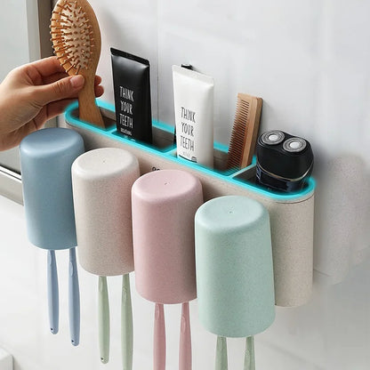 Modern silicone toilet brush with a flexible bristle head, ergonomic handle, and ventilated wall-mounted holder for efficient cleaning.

