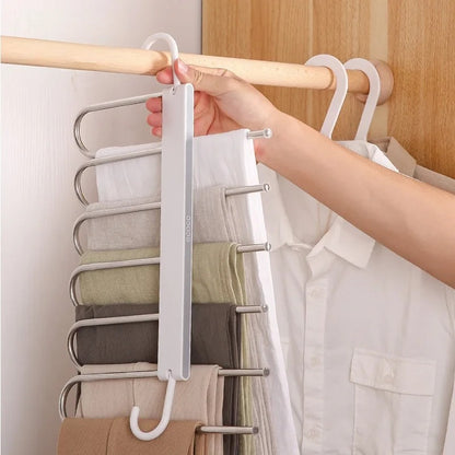 Space-saving vertical hanger with multiple bars for organizing clothing, featuring an easy-to-clean and lightweight design.